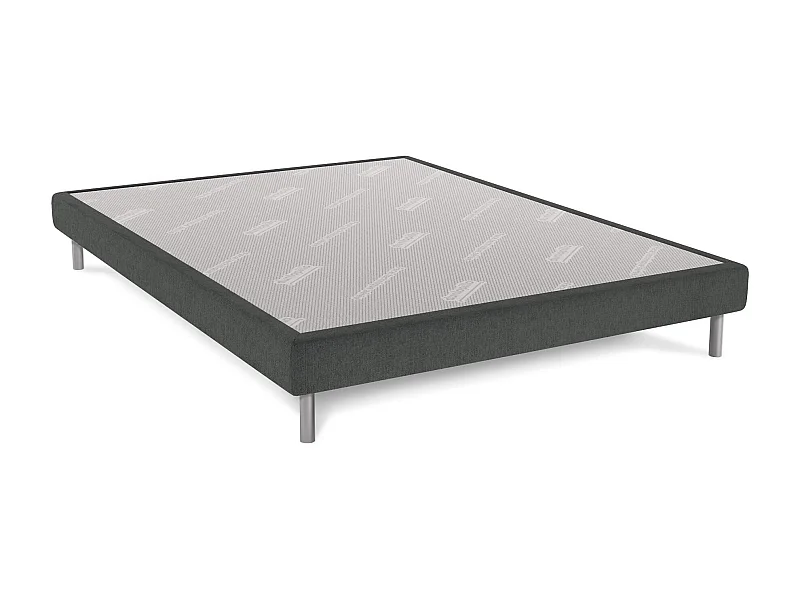 Sommier Dunlopillo Bellini anthracite 15 cm avec pieds 140x190