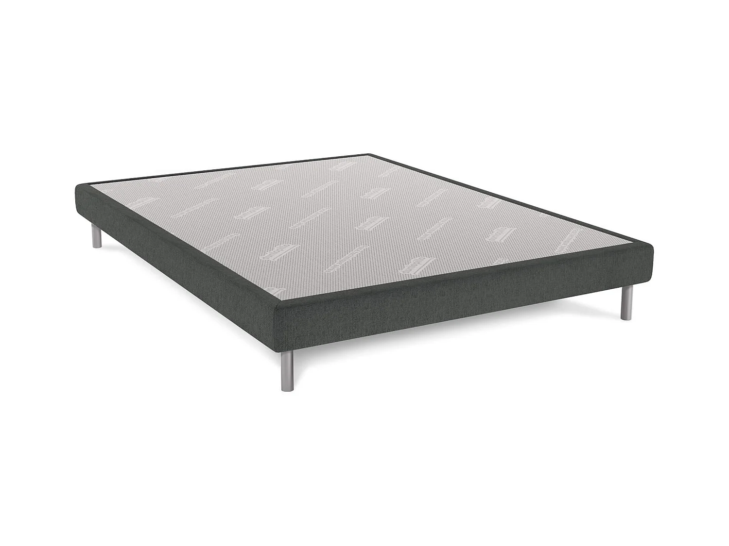 Sommier Dunlopillo Bellini anthracite 15 cm avec pieds 160x200