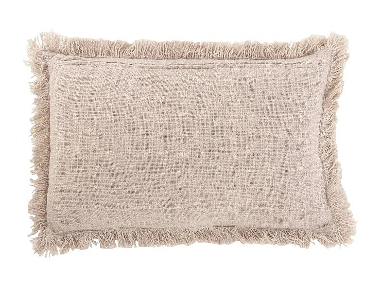 Coussin Déco "Franges Velours" 35x55cm Rose