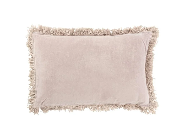 Coussin Déco "Franges Velours" 35x55cm Rose