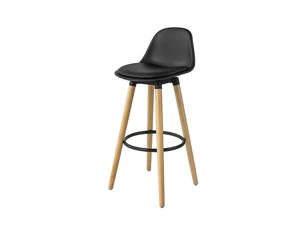 Tabouret de Bar Tabouret Haut Cuisine avec dossier et repose-pieds, FST70-SCH