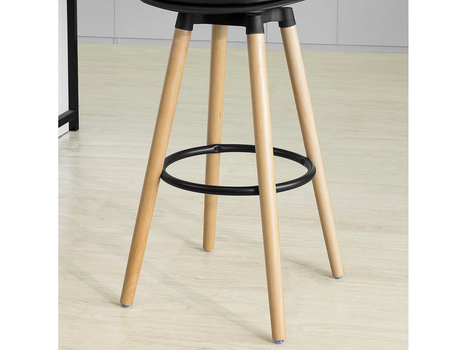 Tabouret de Bar Tabouret Haut Cuisine avec dossier et repose-pieds, FST70-SCH