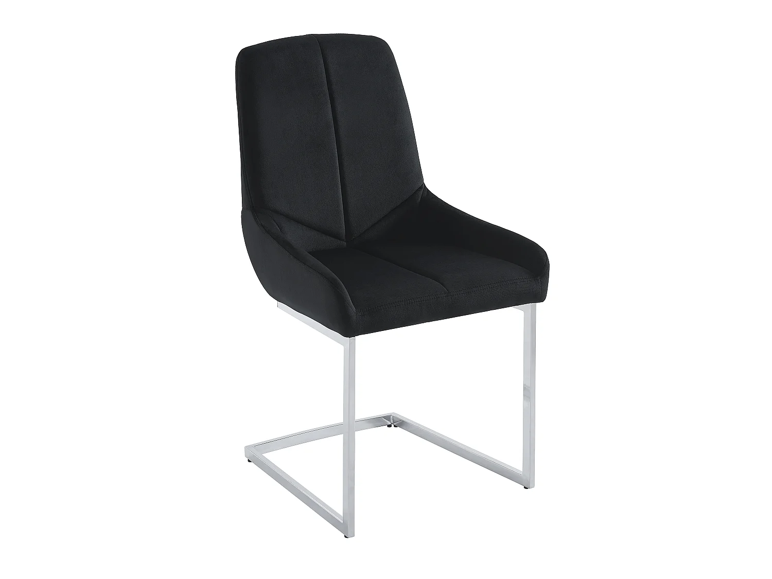 Lot de 6 chaises en velours et métal - Noir - BERLONA
