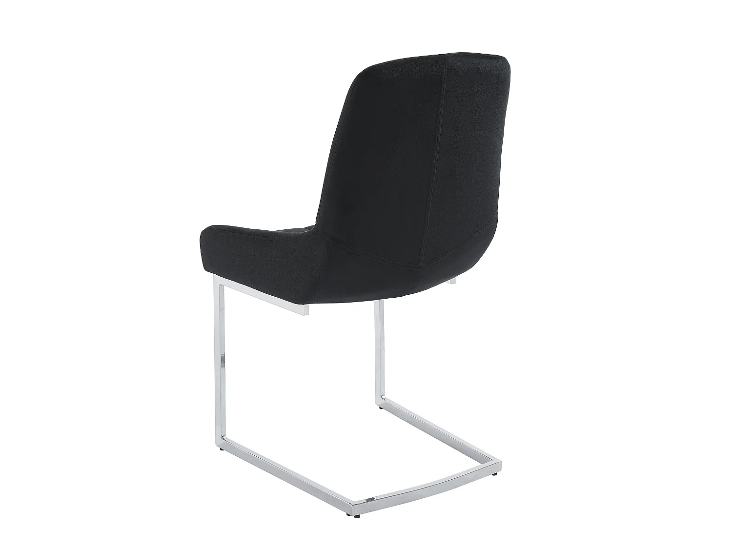 Lot de 6 chaises en velours et métal - Noir - BERLONA