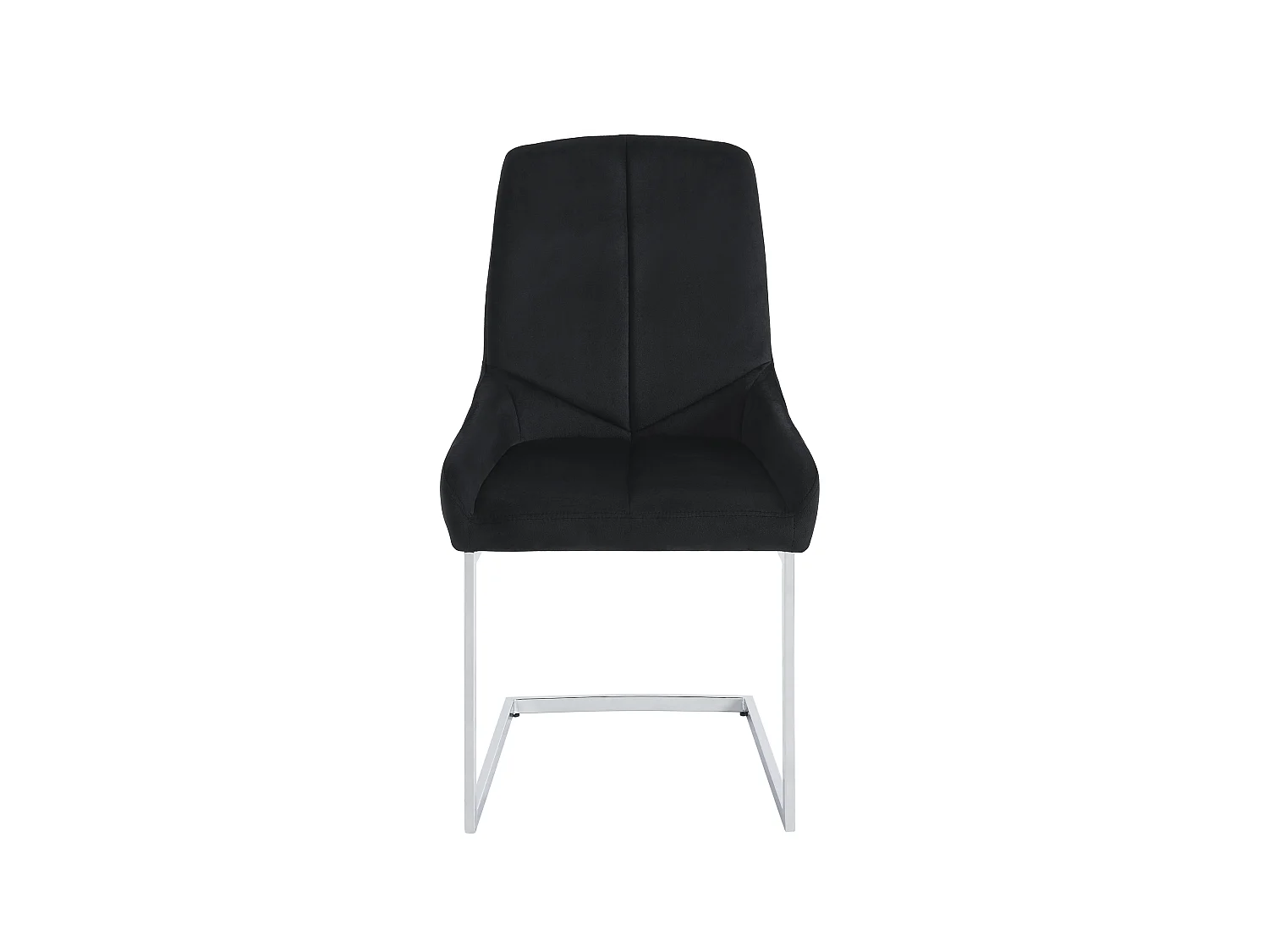 Lot de 6 chaises en velours et métal - Noir - BERLONA