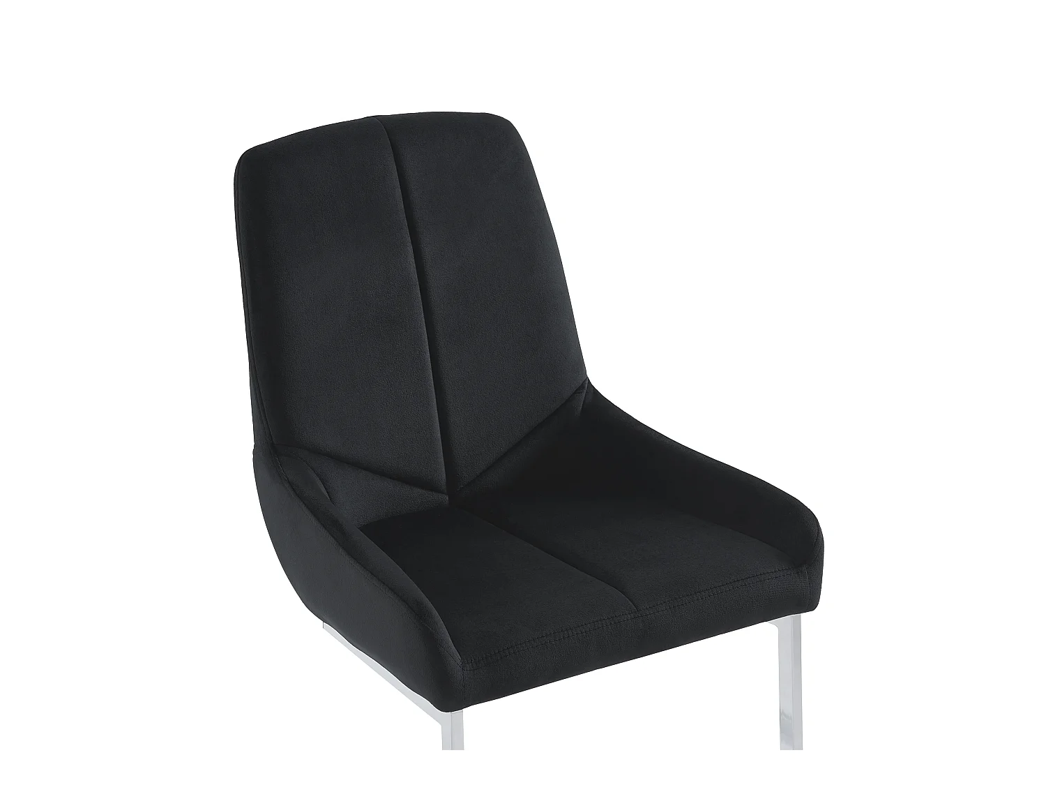 Lot de 6 chaises en velours et métal - Noir - BERLONA
