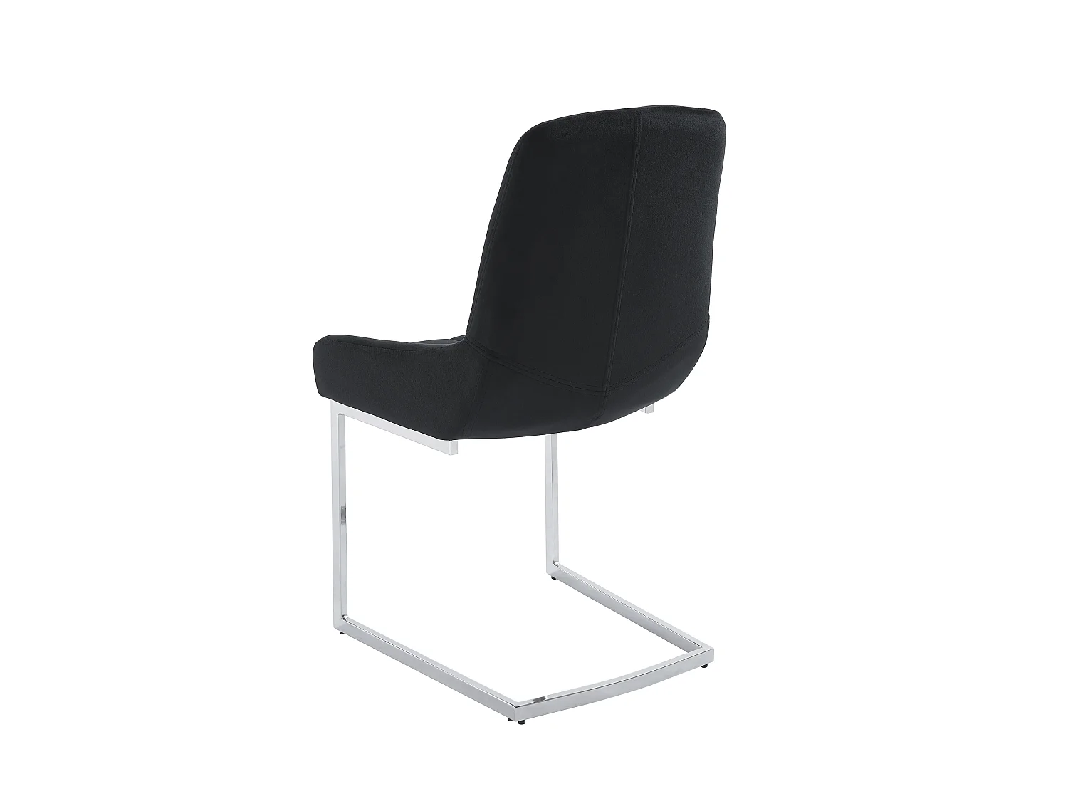 Lot de 6 chaises en velours et métal - Noir - BERLONA