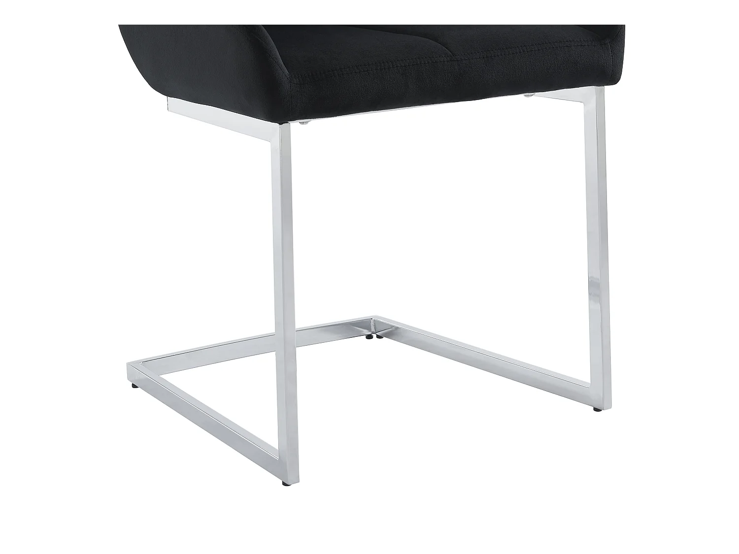 Lot de 6 chaises en velours et métal - Noir - BERLONA