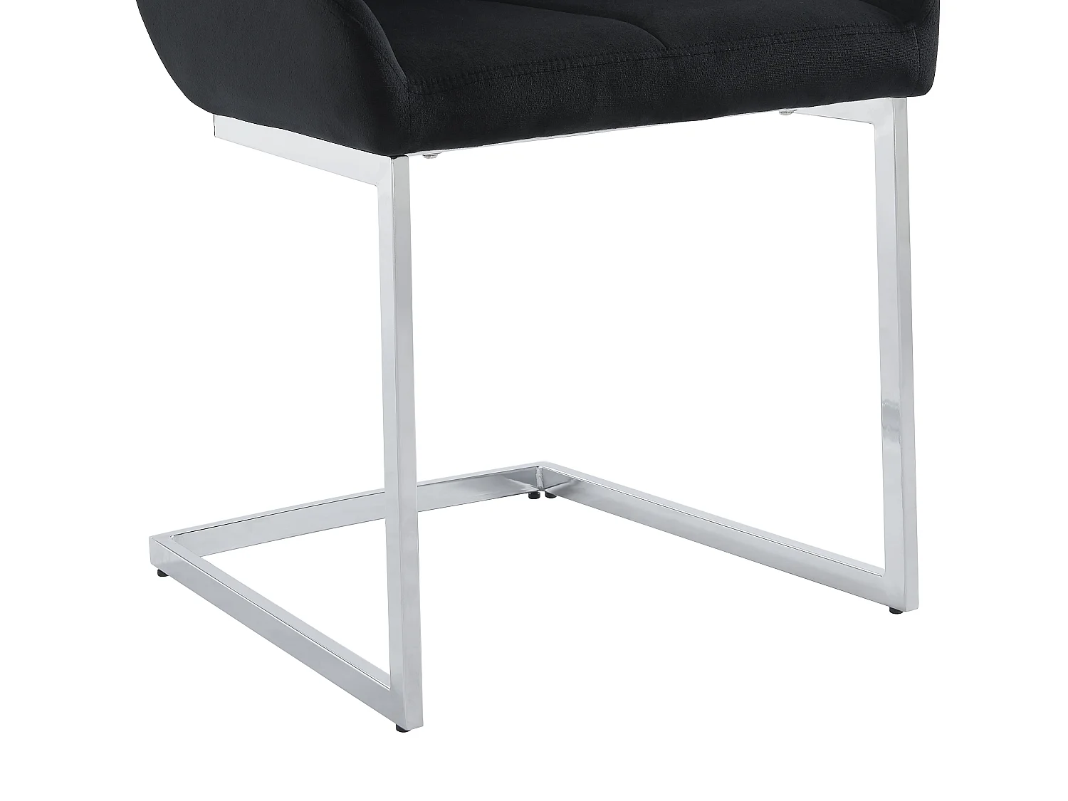 Lot de 6 chaises en velours et métal - Noir - BERLONA