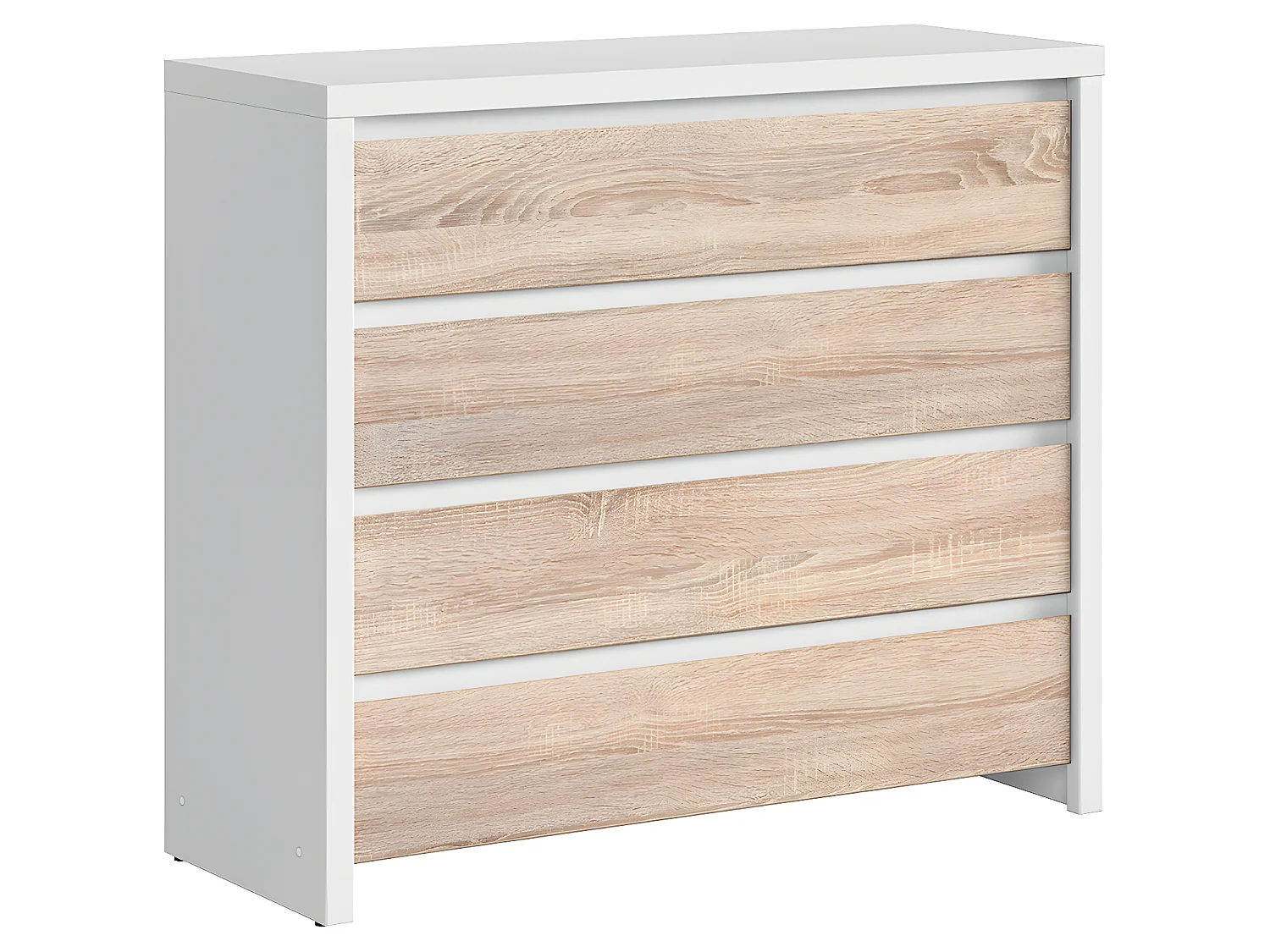 Cómoda 4 gavetas Soren madeira e branco 92cm