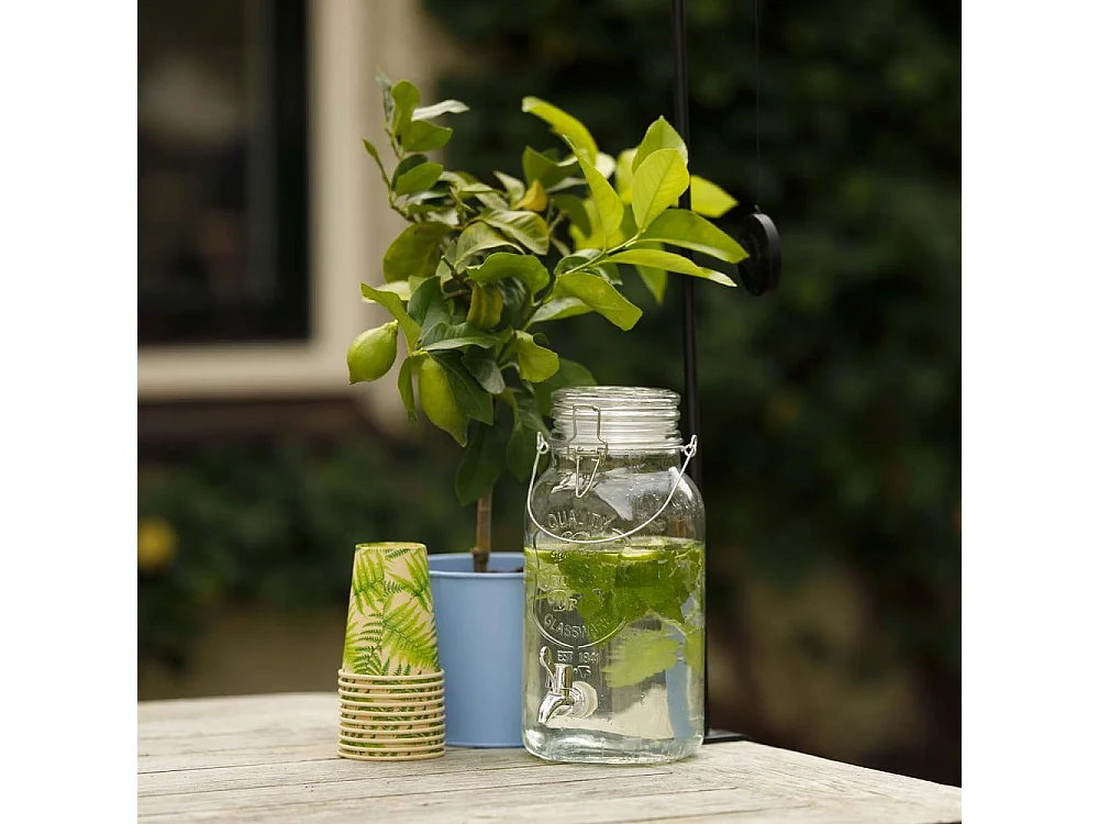 Distributeur boisson avec couvercle à rabat en verre