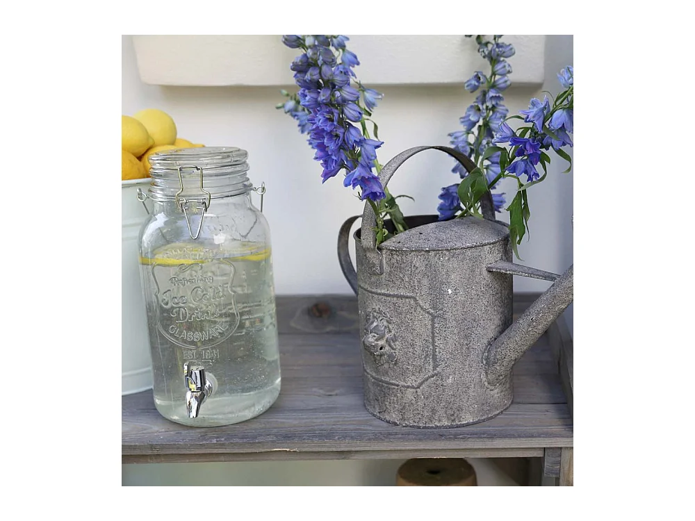 Getränkespender mit Klappdeckel aus Glas