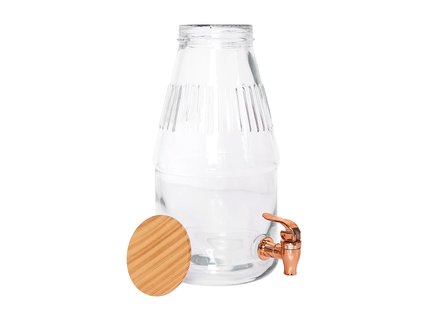 Fontaine Avec Couvercle En Bois 3.8l Transparent, Or
