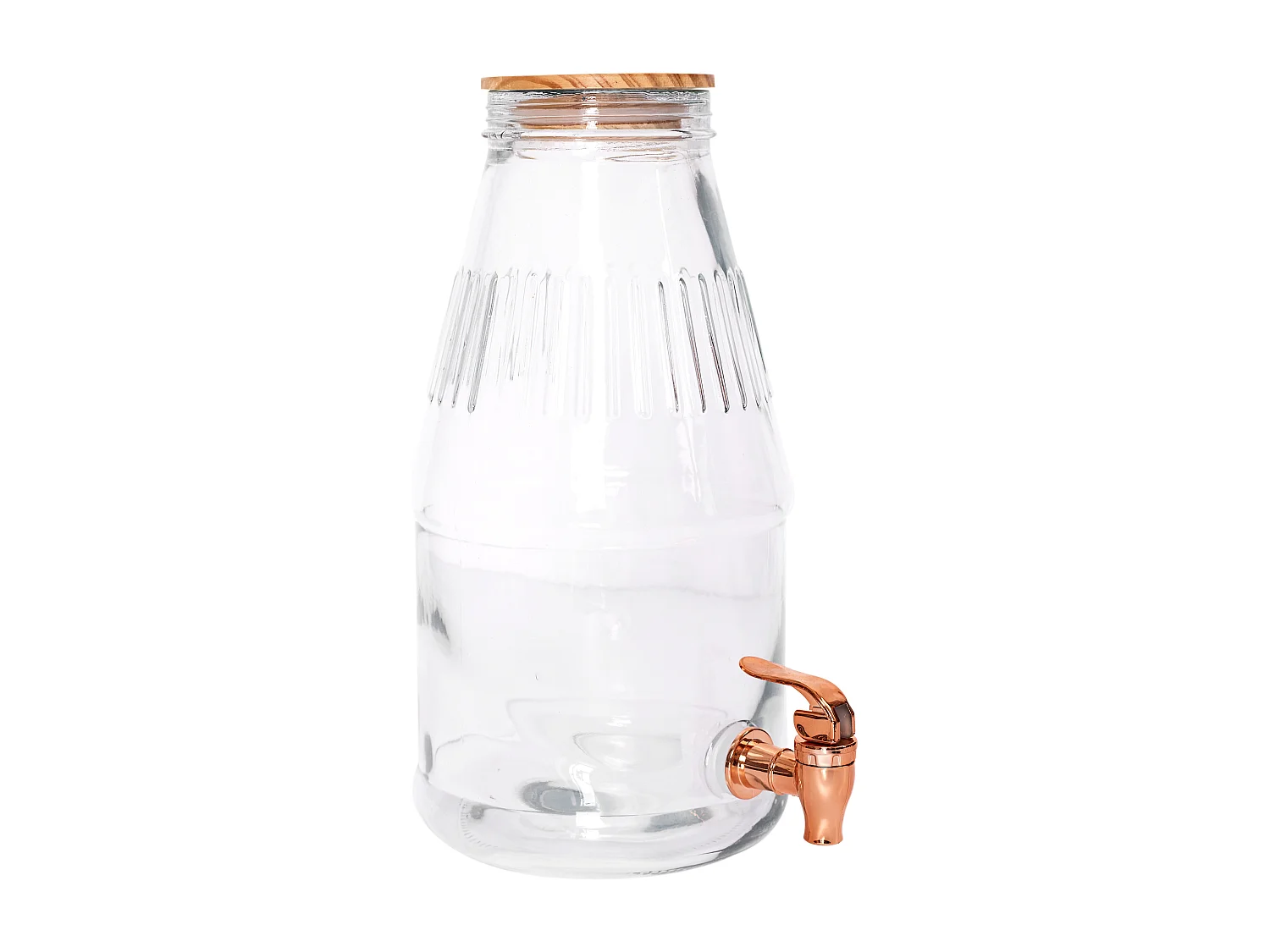 Fontaine Avec Couvercle En Bois 3.8l Transparent, Or
