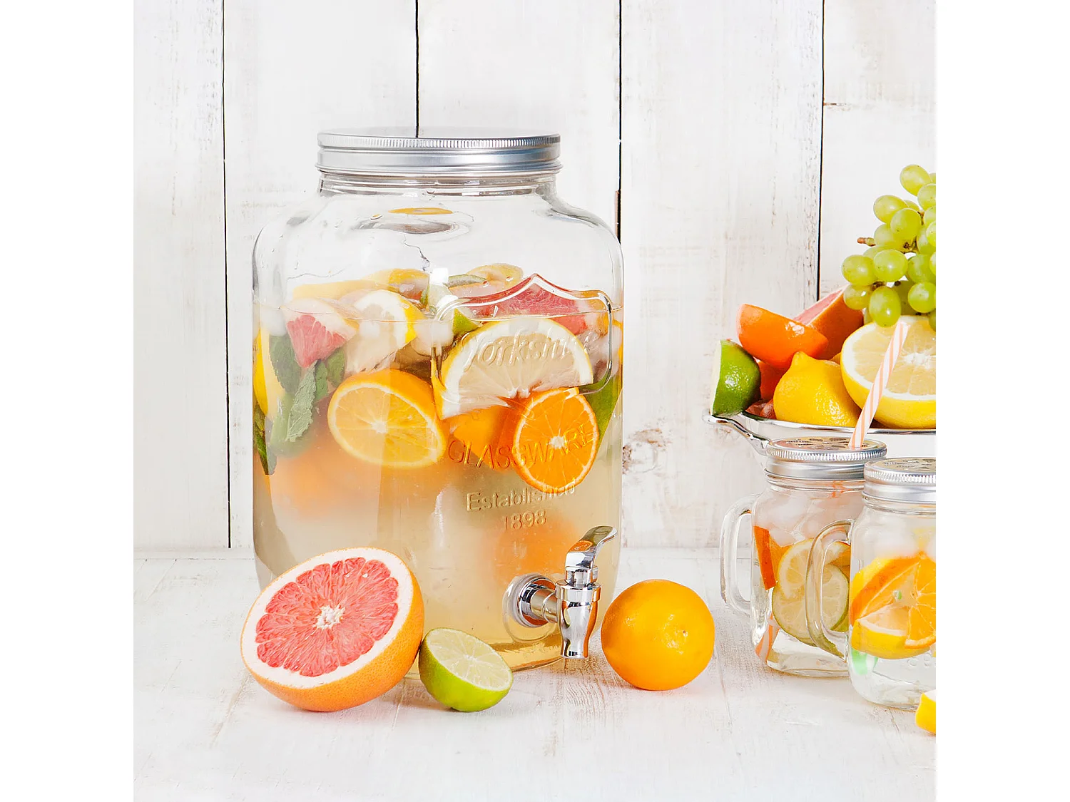 Fuente de vidrio de 8 litros