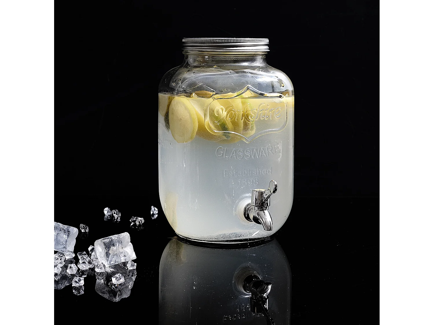 Fontaine A Boisson Verre 4l Transparent, Gris