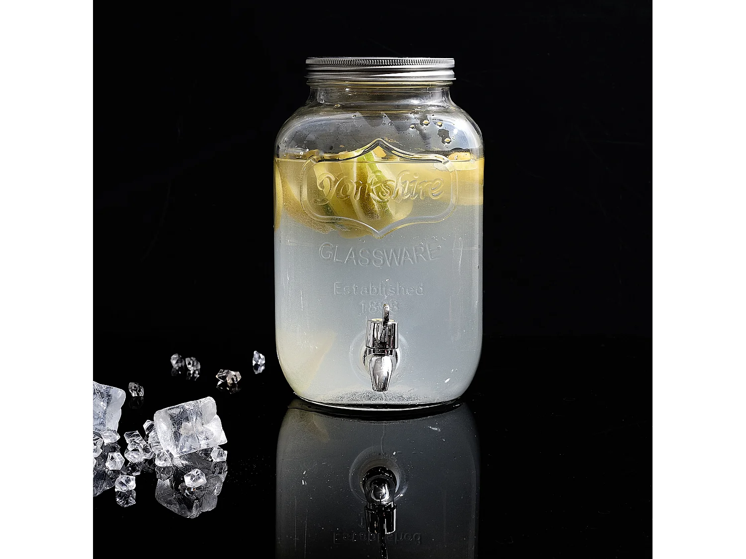 Fontaine A Boisson Verre 4l Transparent, Gris