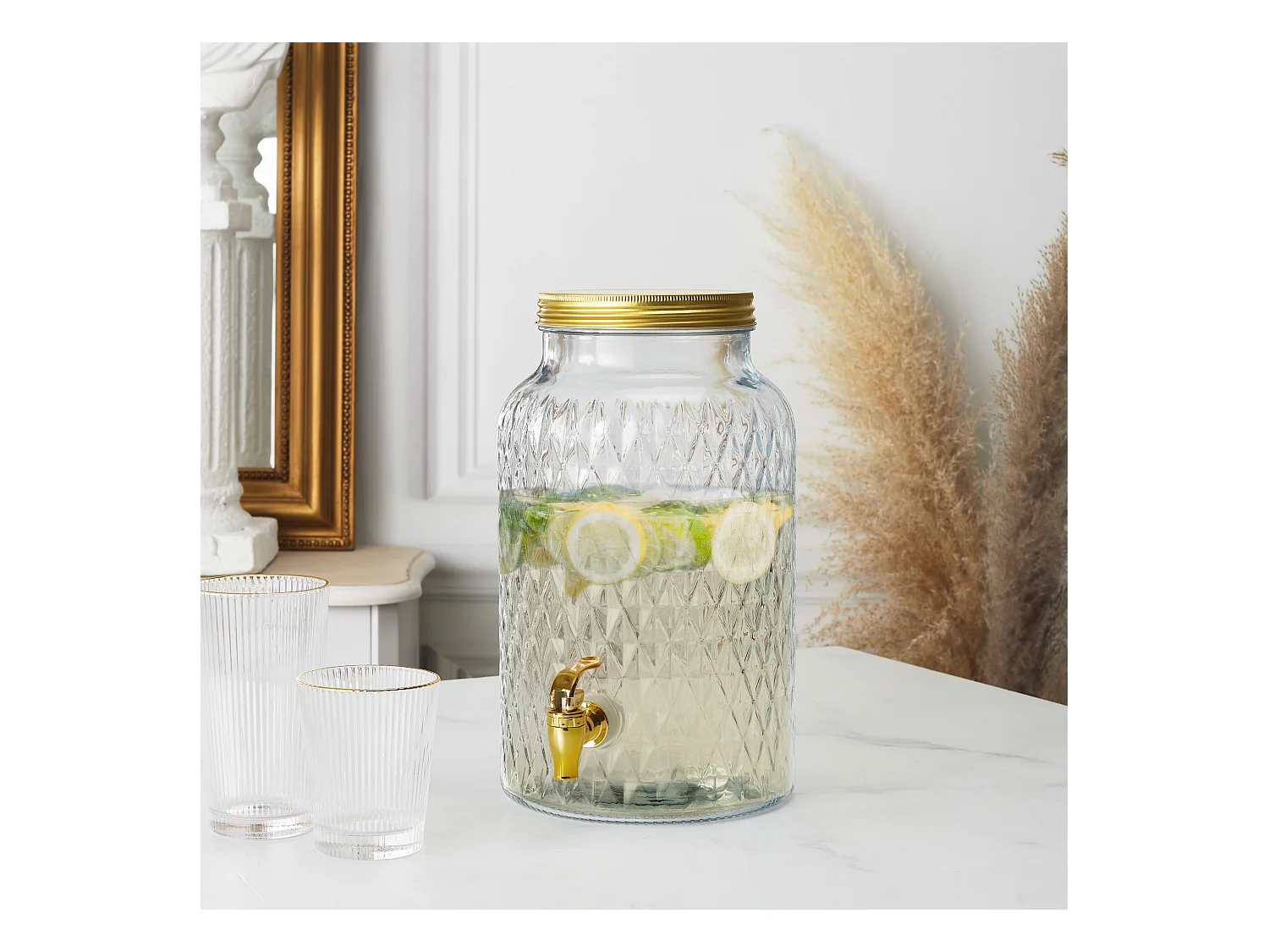 Fontaine Design Diamant 6l Transparent, Or
