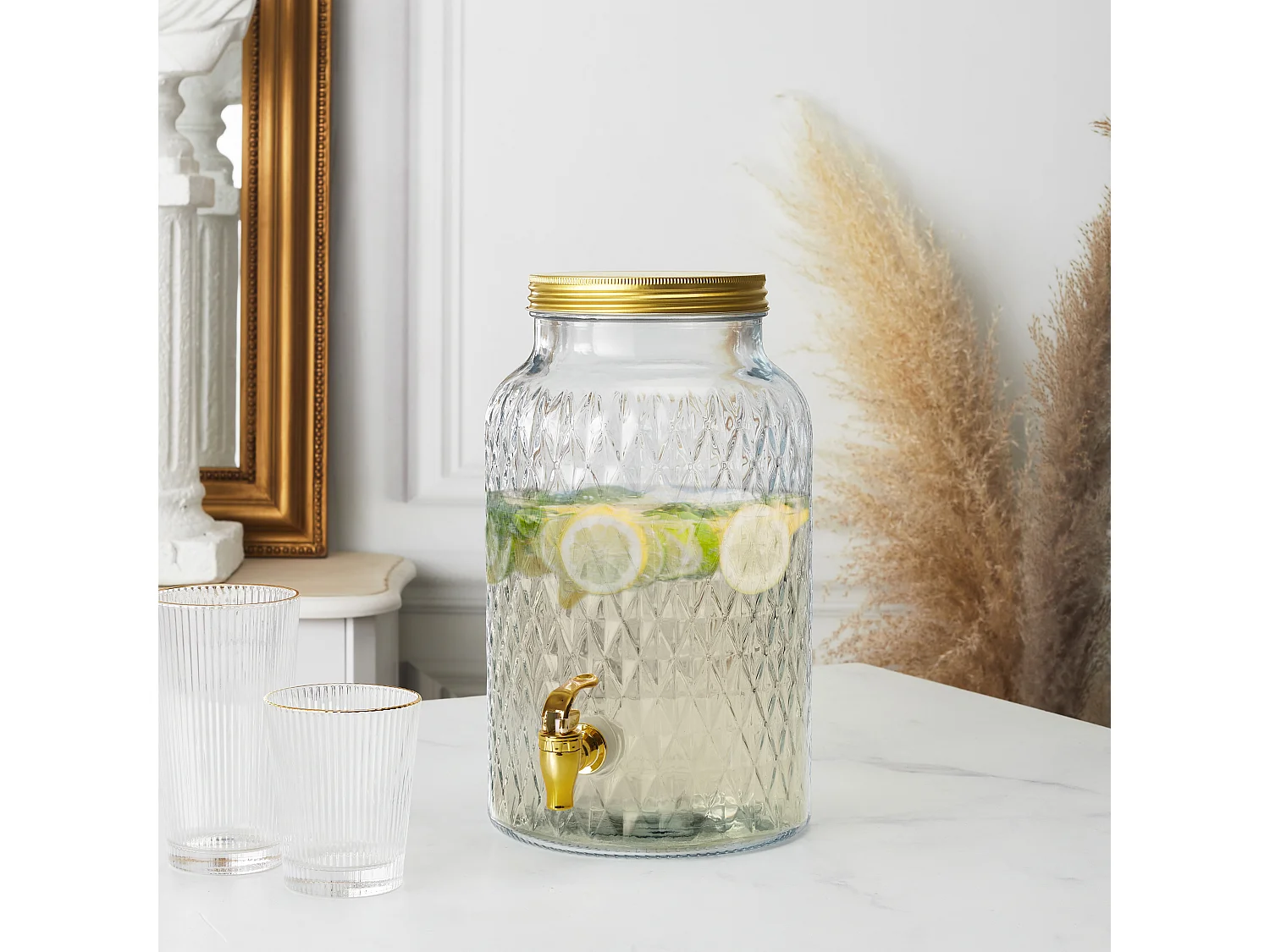 Fontaine Design Diamant 6l Transparent, Or