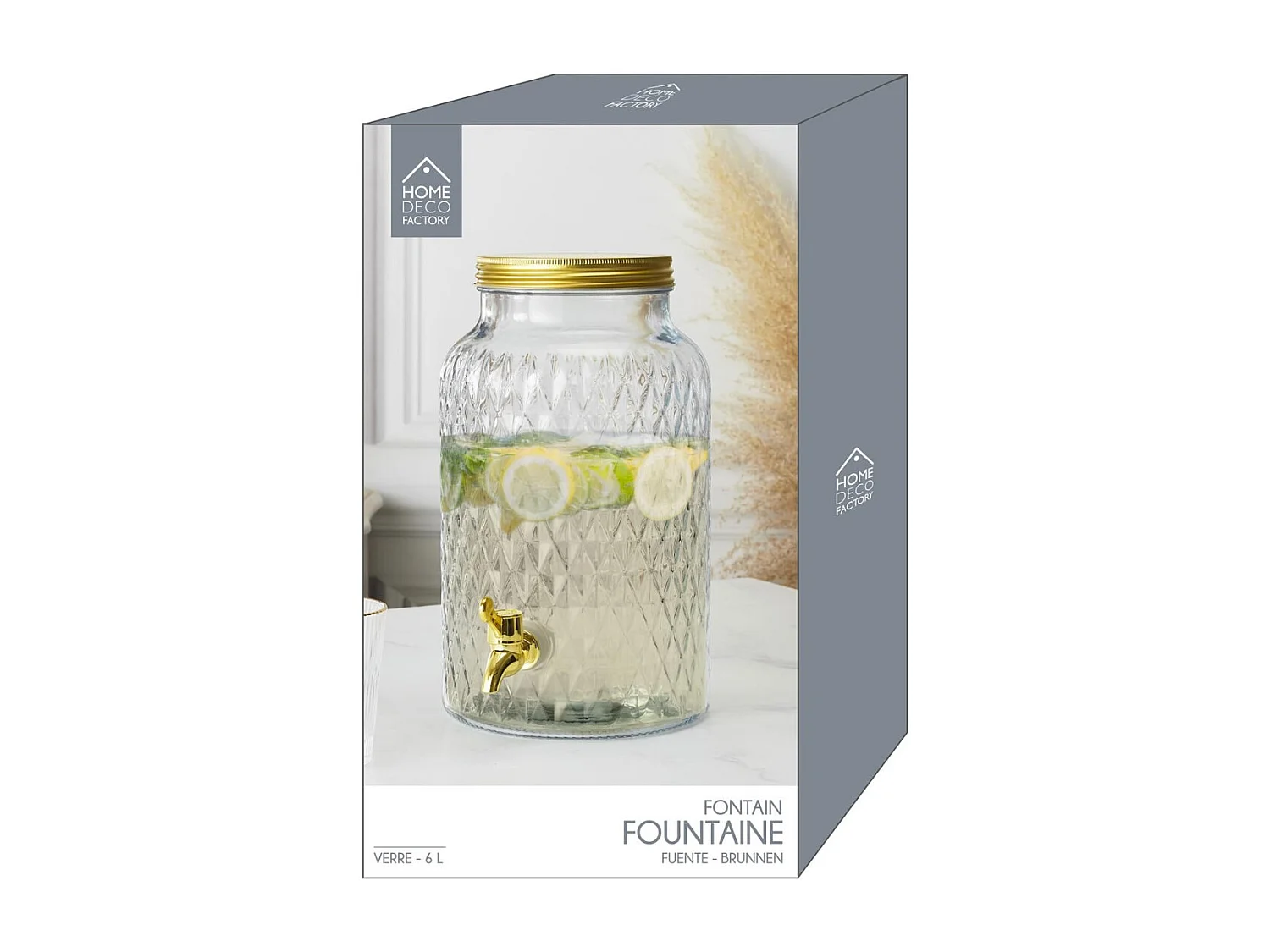 Fontaine Design Diamant 6l Transparent, Or