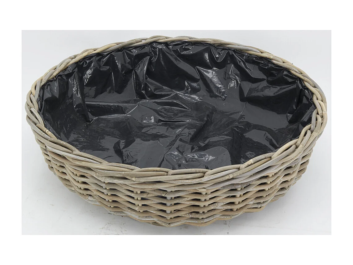 Corbeille ronde en poelet doublé plastique