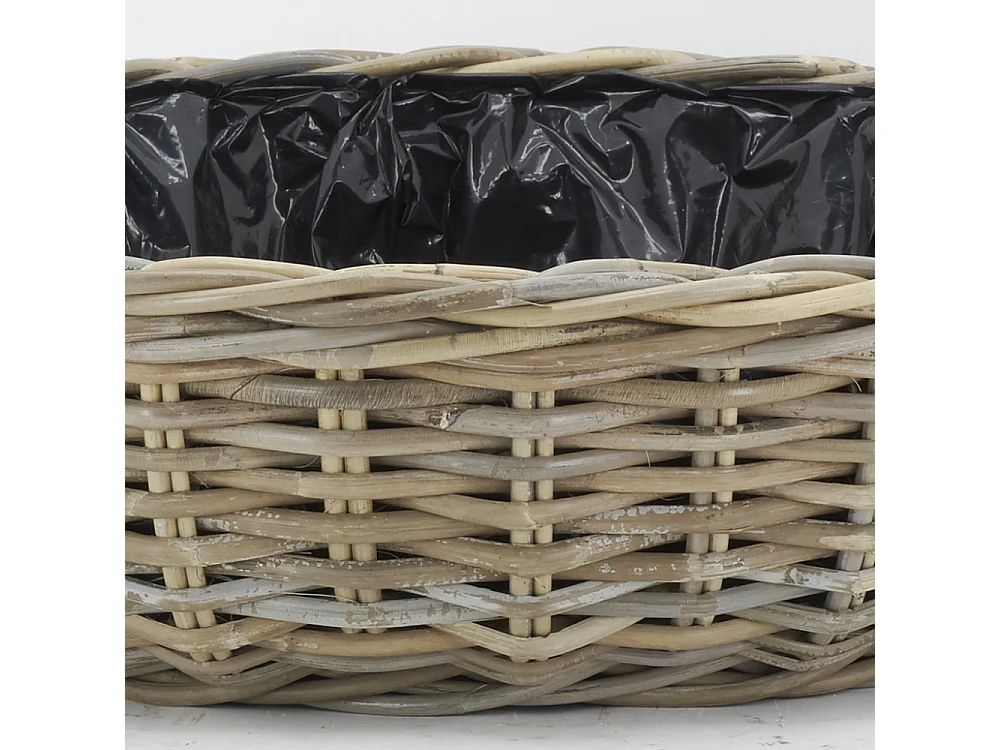 Corbeille ronde en poelet doublé plastique