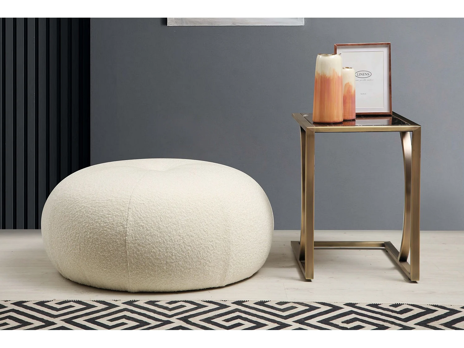 Pouf Marshmallow Tissu Blanc