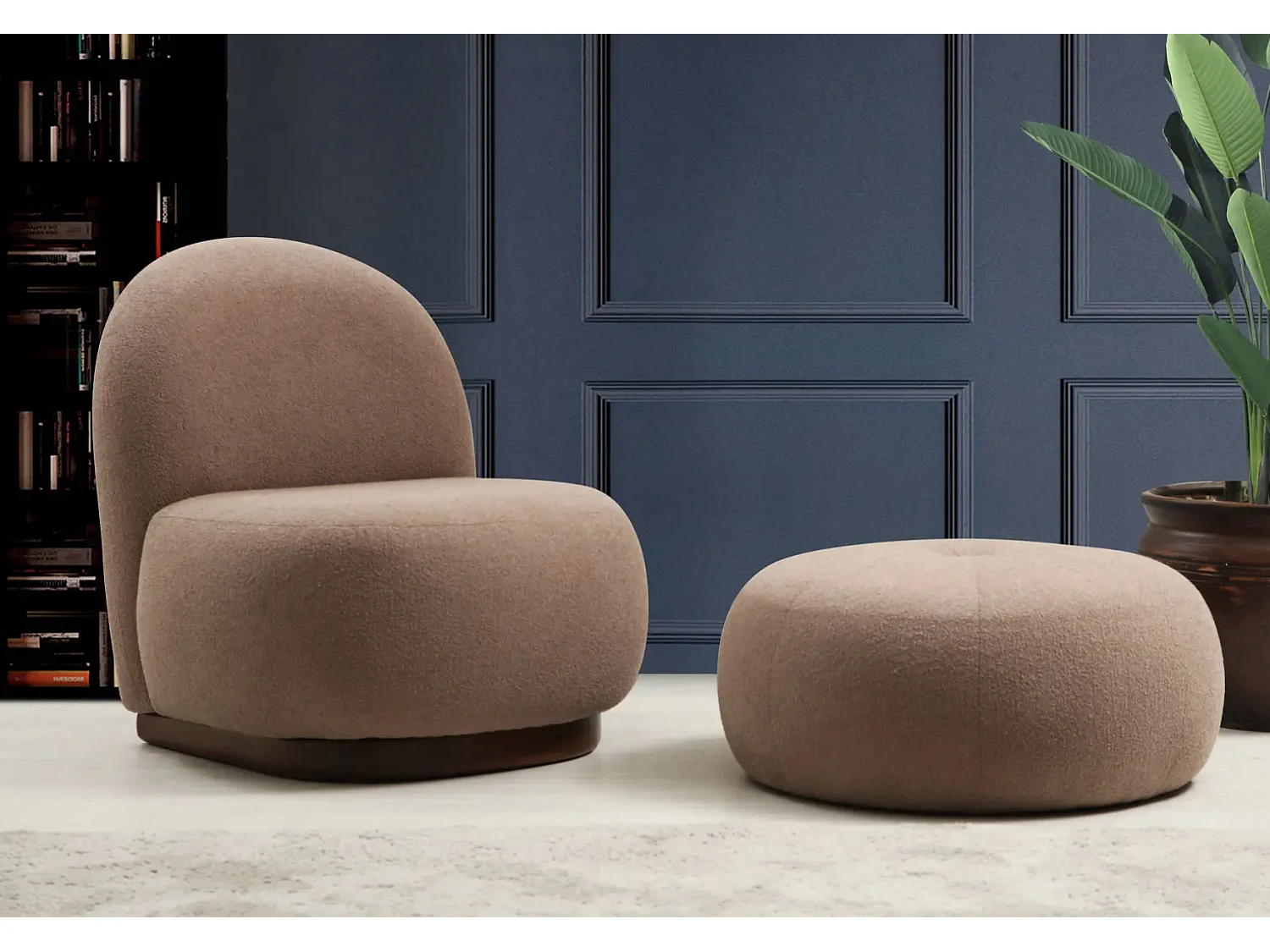 Pouf Marshmallow Tissu Blanc