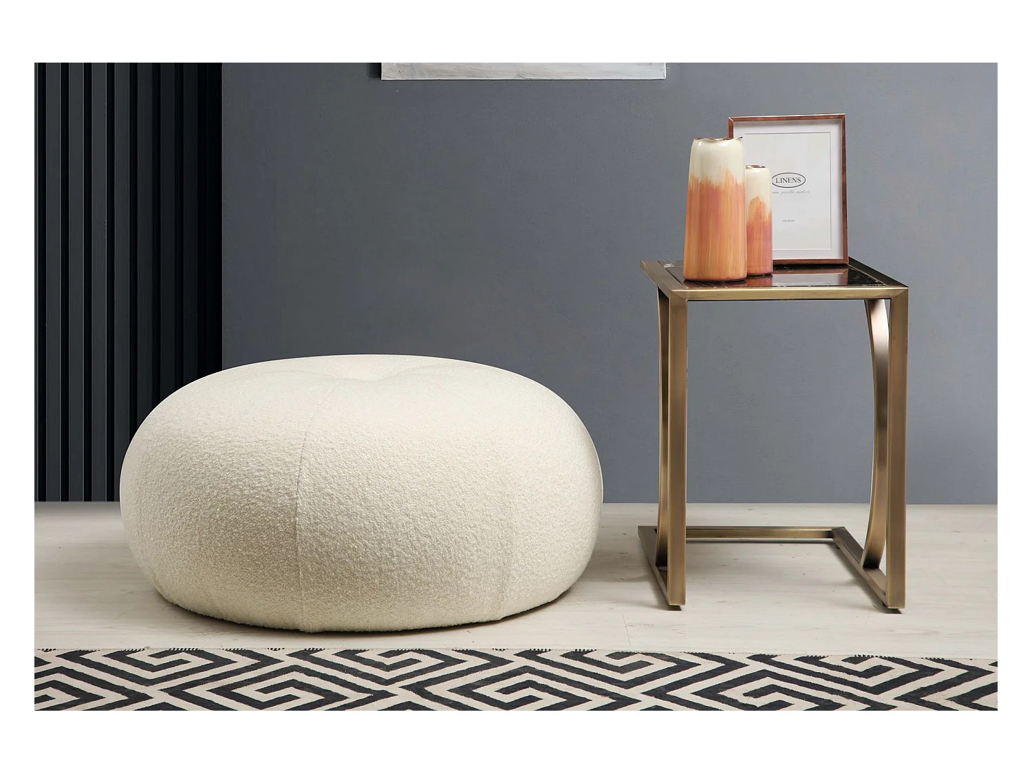 Pouf Marshmallow Tissu Blanc