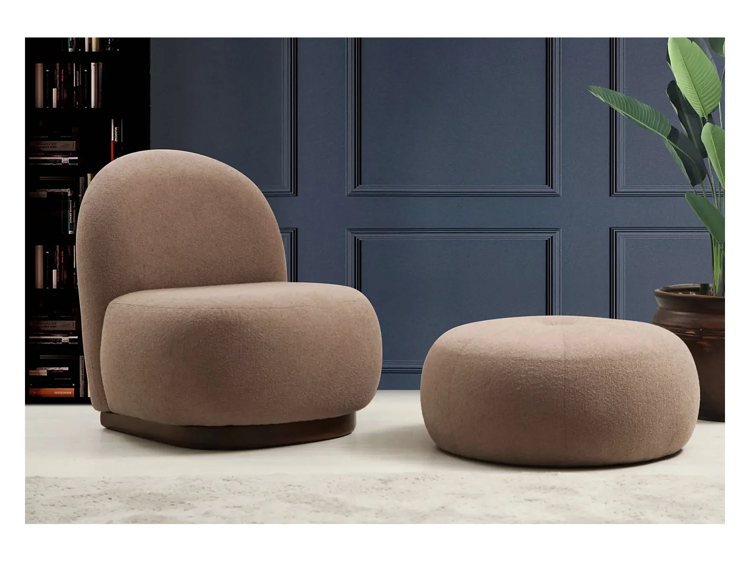 Pouf Marshmallow Tissu Blanc