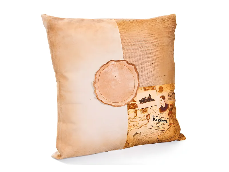 Coussin Déco Vintage "Pretty" 45x45cm Beige