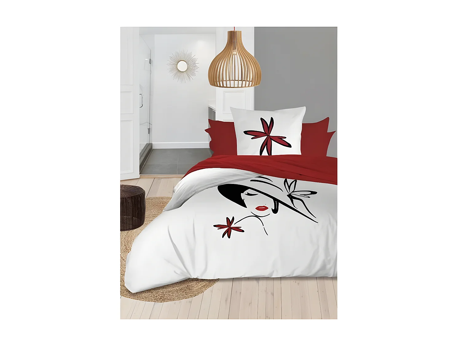 SOLEIL d'OCRE Parure de couette AVA - Coton - 140 x 200 cm