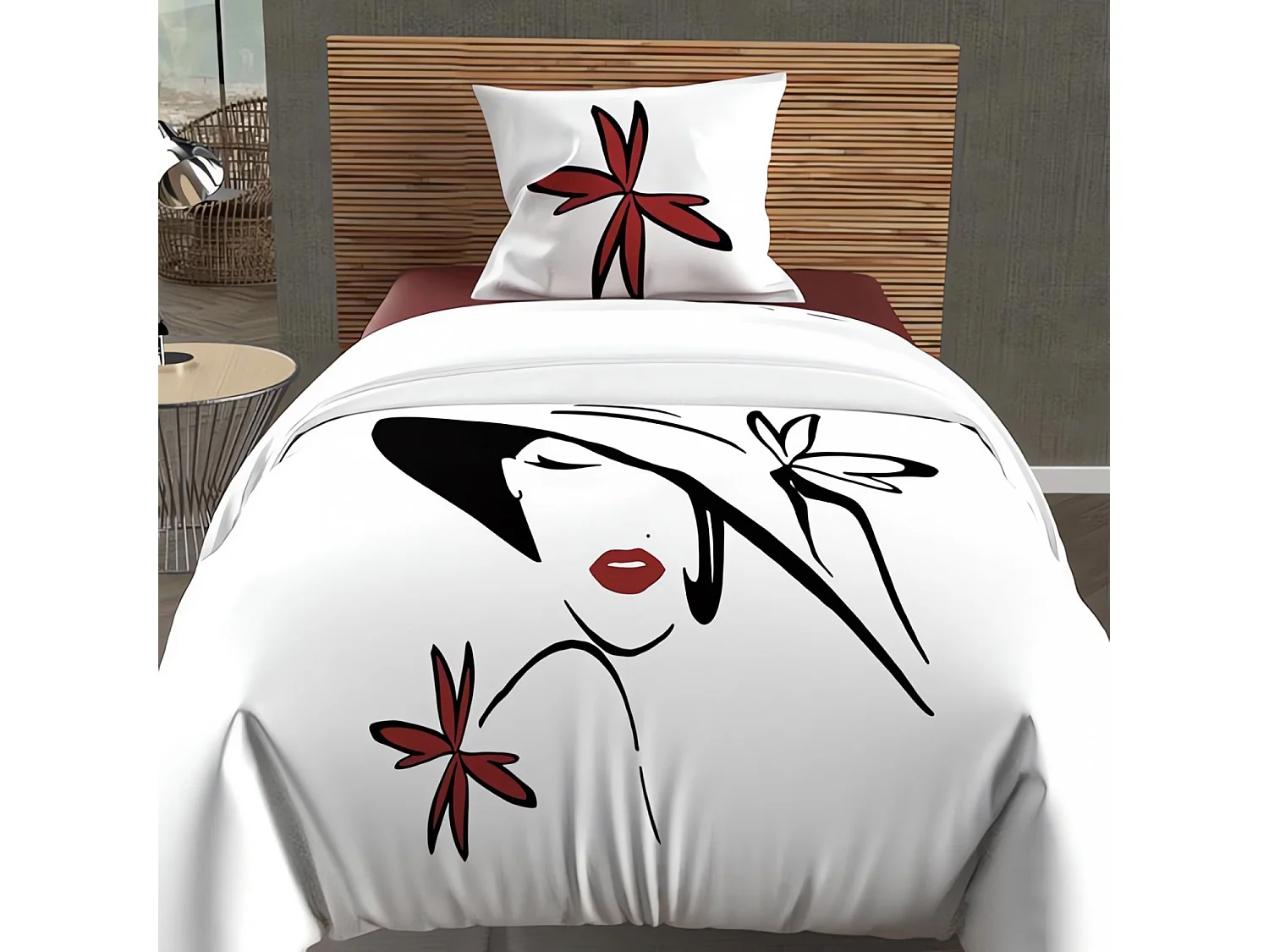 SOLEIL d'OCRE Parure de couette AVA - Coton - 140 x 200 cm