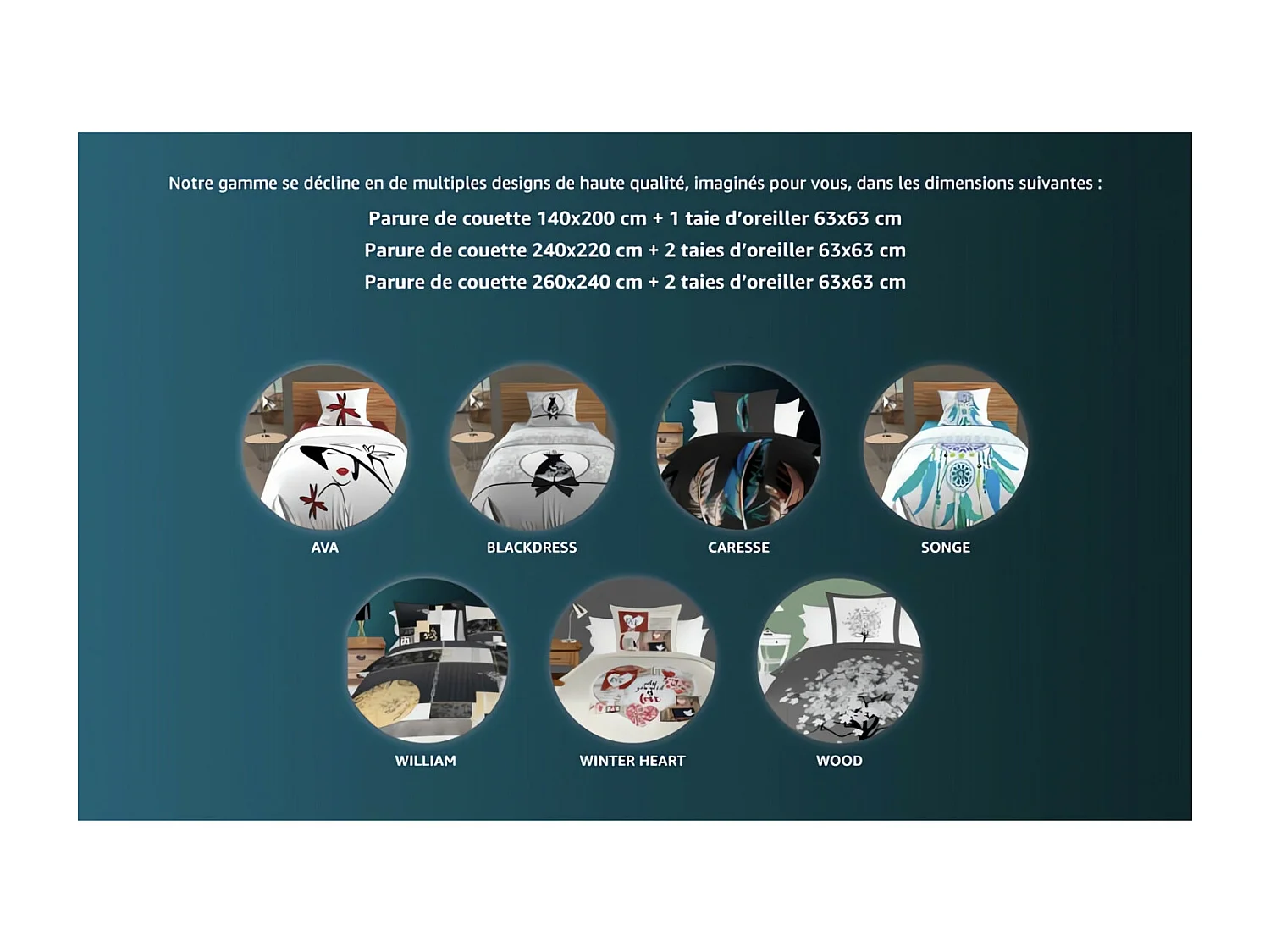 SOLEIL d'OCRE Parure de couette AVA - Coton - 140 x 200 cm