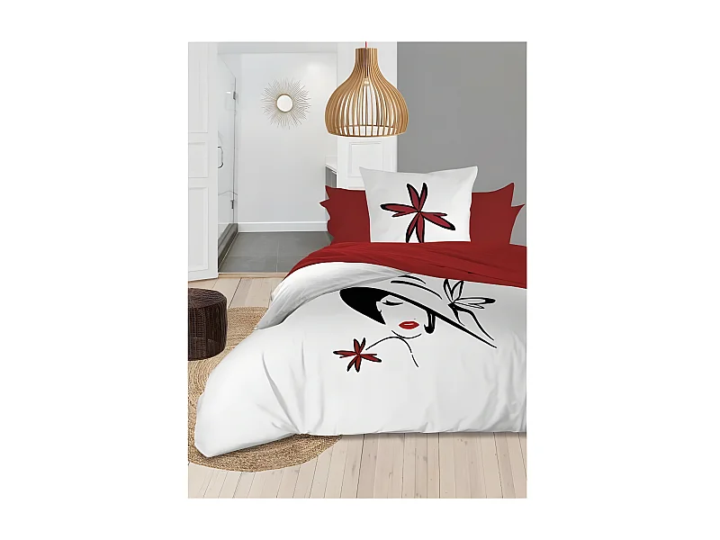 SOLEIL d'OCRE Parure de couette AVA - Coton - 140 x 200 cm