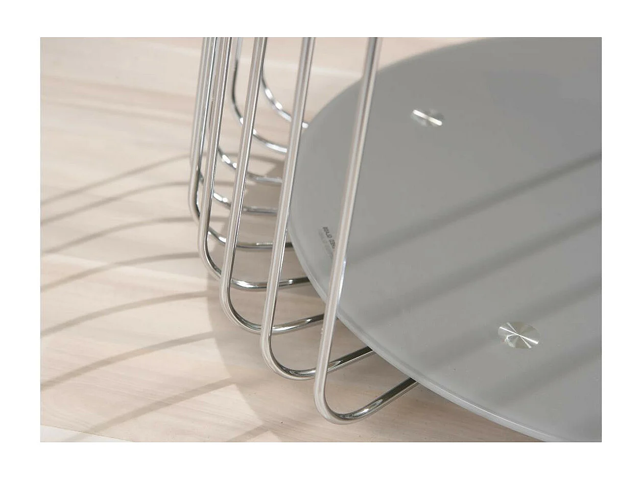 Table d'Appoint Design en Verre "Raza" 50cm Taupe