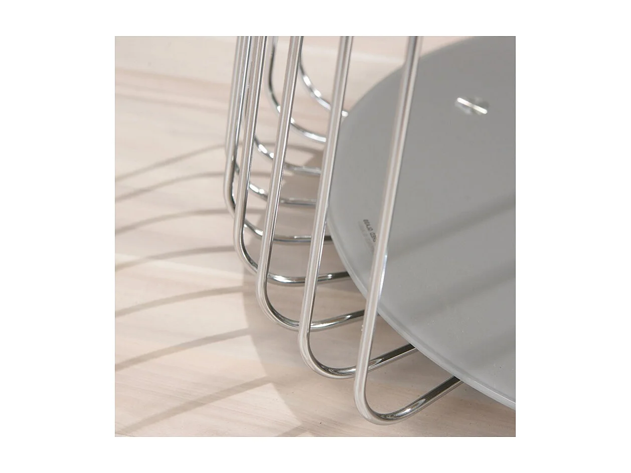 Table d'Appoint Design en Verre "Raza" 50cm Taupe