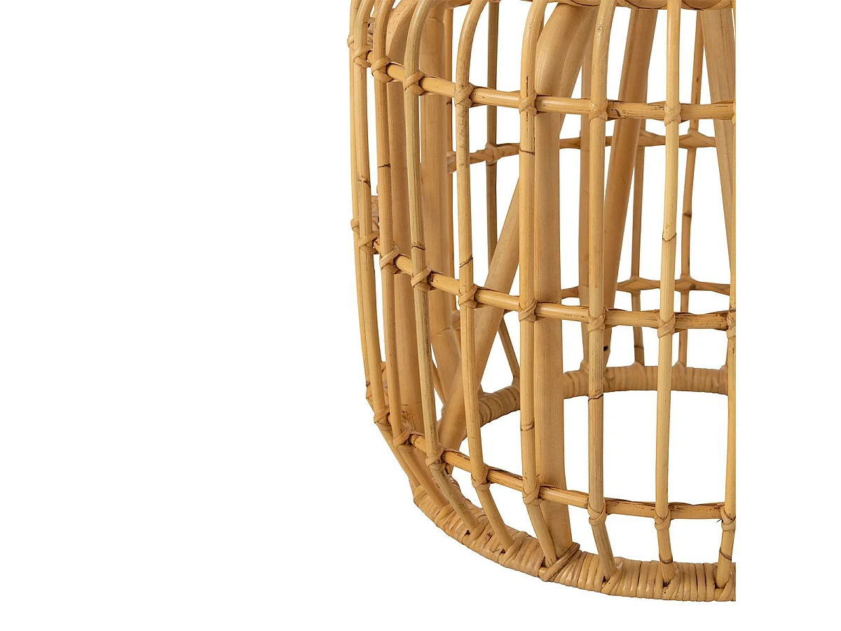 Table d'Appoint Design en Rotin "Sirine" 45cm Naturel