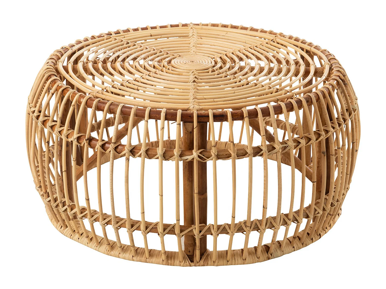 Table Basse en Rotin "Ana" 85cm Naturel