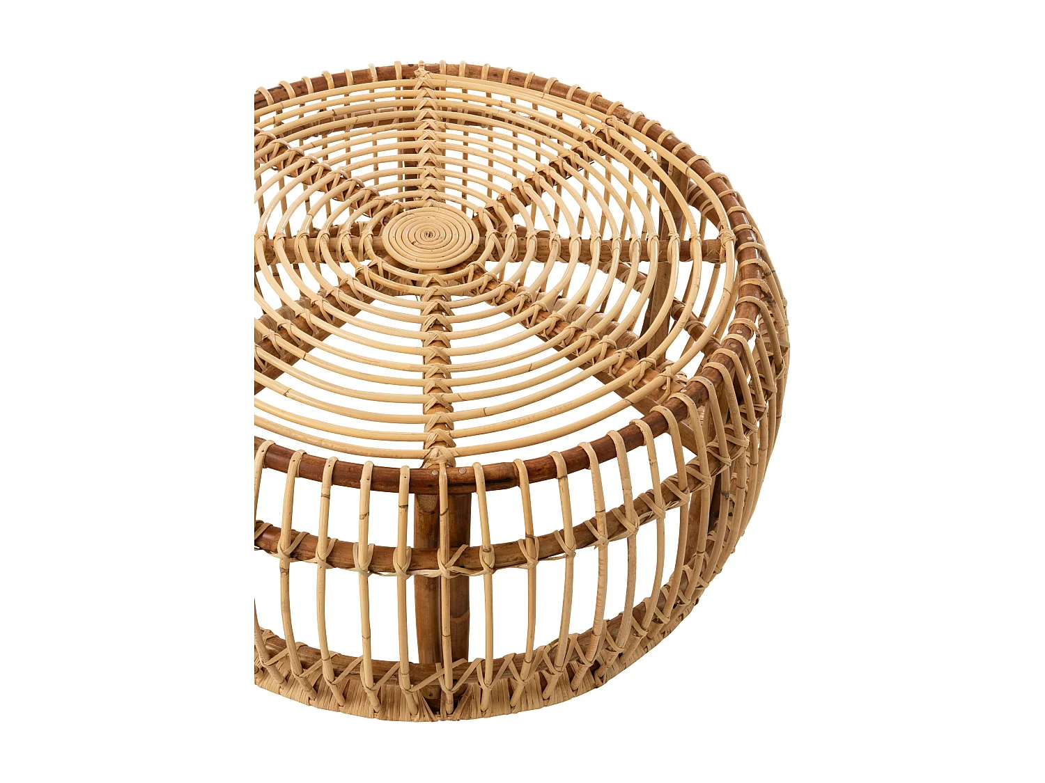 Table Basse en Rotin "Ana" 85cm Naturel