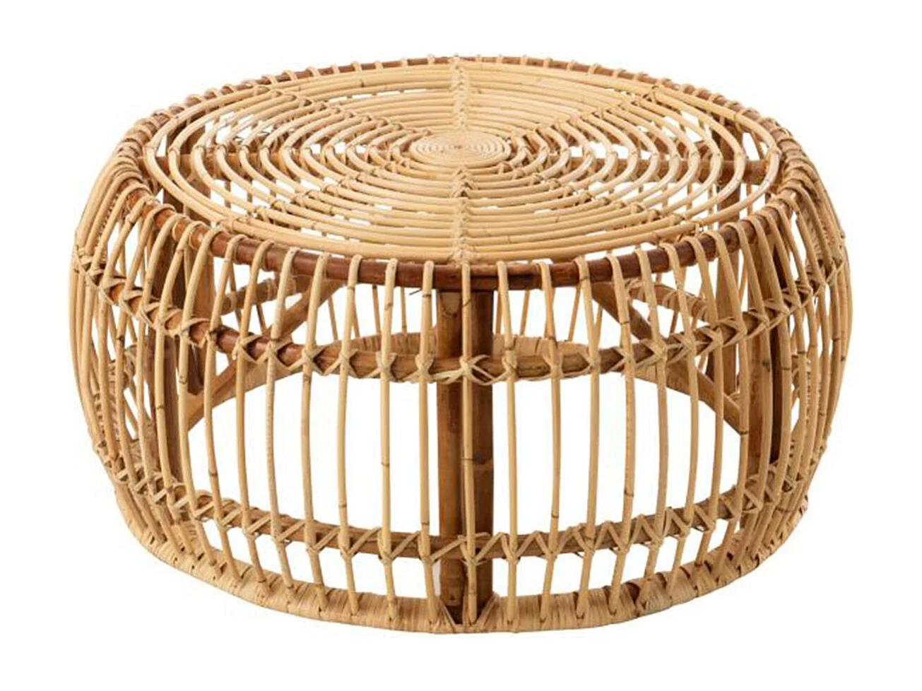 Table Basse en Rotin "Ana" 85cm Naturel