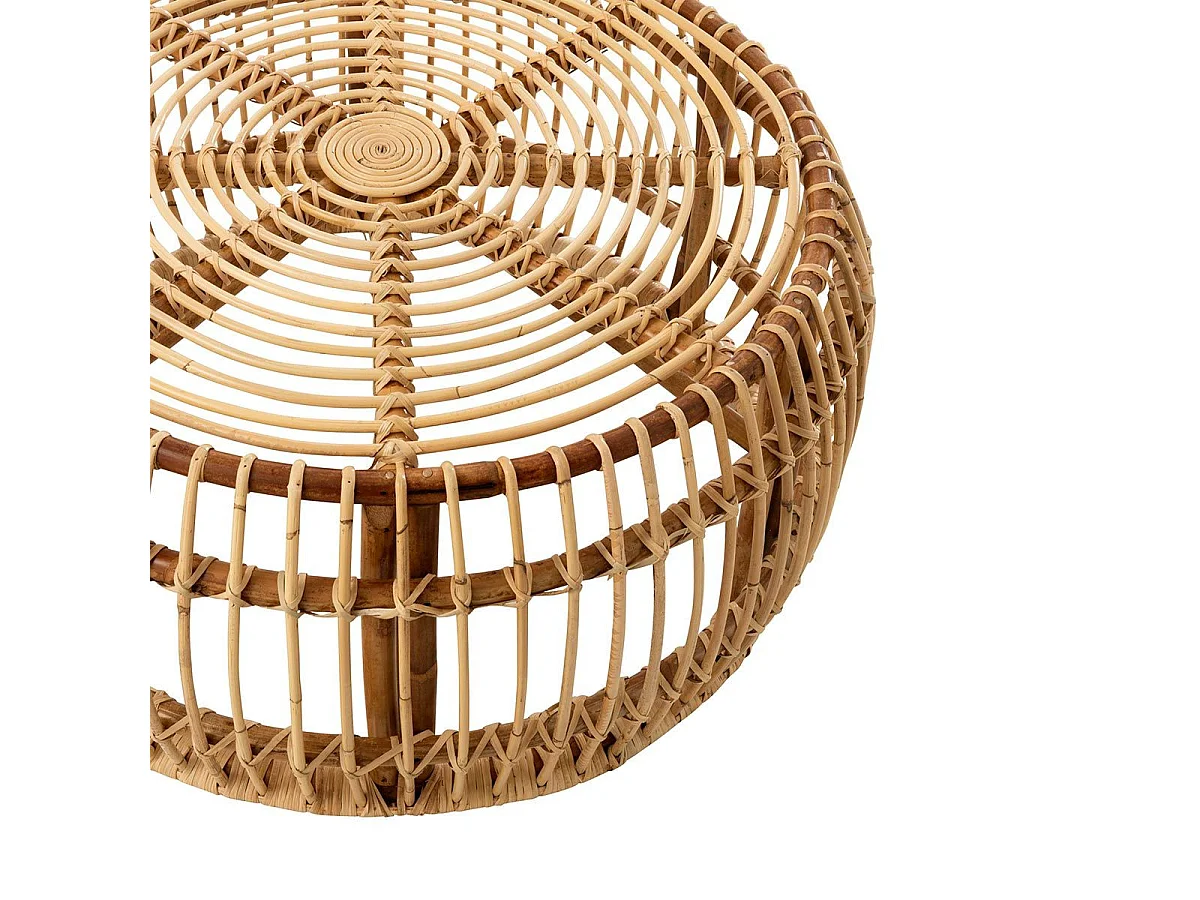 Table Basse en Rotin "Ana" 85cm Naturel