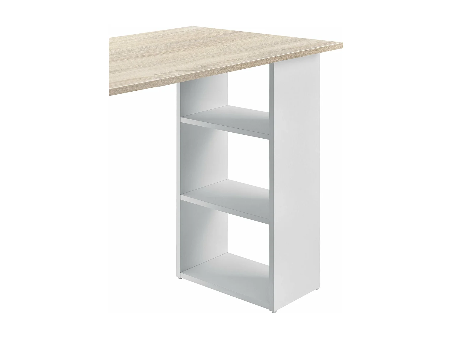 Mesa escritorio puesto de trabajo para ordenador con 3 cajones 120 cm blanco y madera 03_0004709