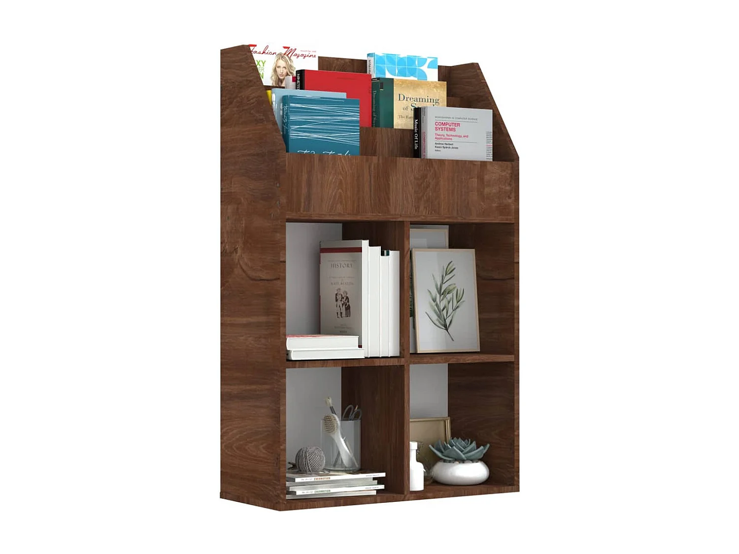 Porte-revue pour enfants Chêne marron 71x30x114 cm