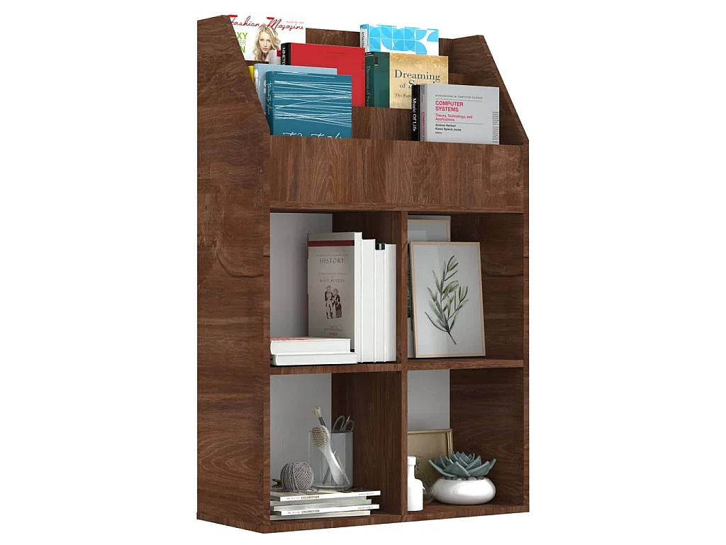 Porte-revue pour enfants Chêne marron 71x30x114 cm