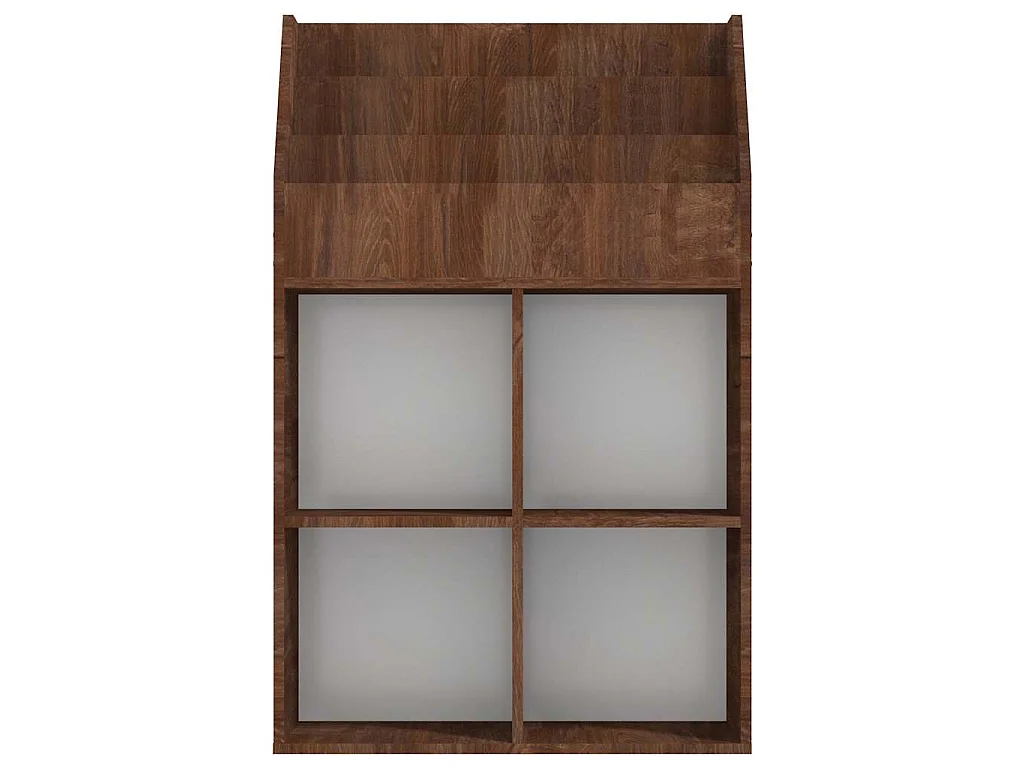 Kindertijdschriftenrek 71x30x114 cm bewerkt hout bruineiken
