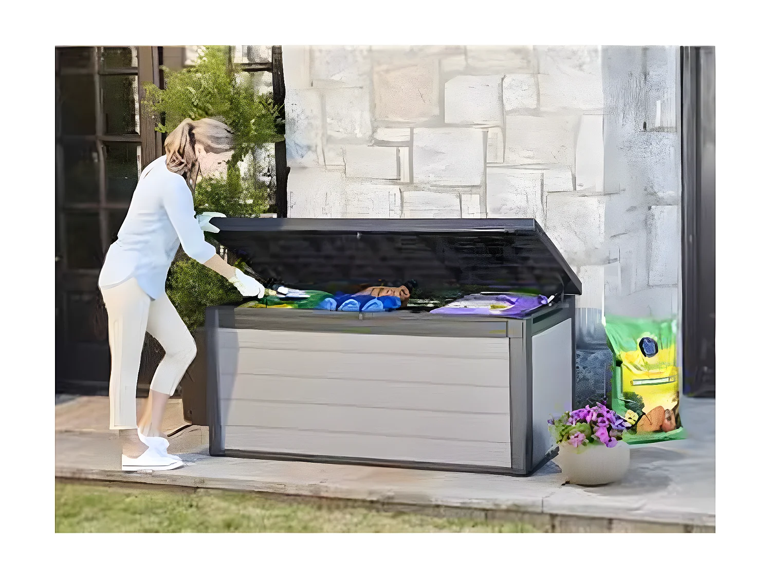 Keter Garten-Aufbewahrungsbox Premier 570 L Grau