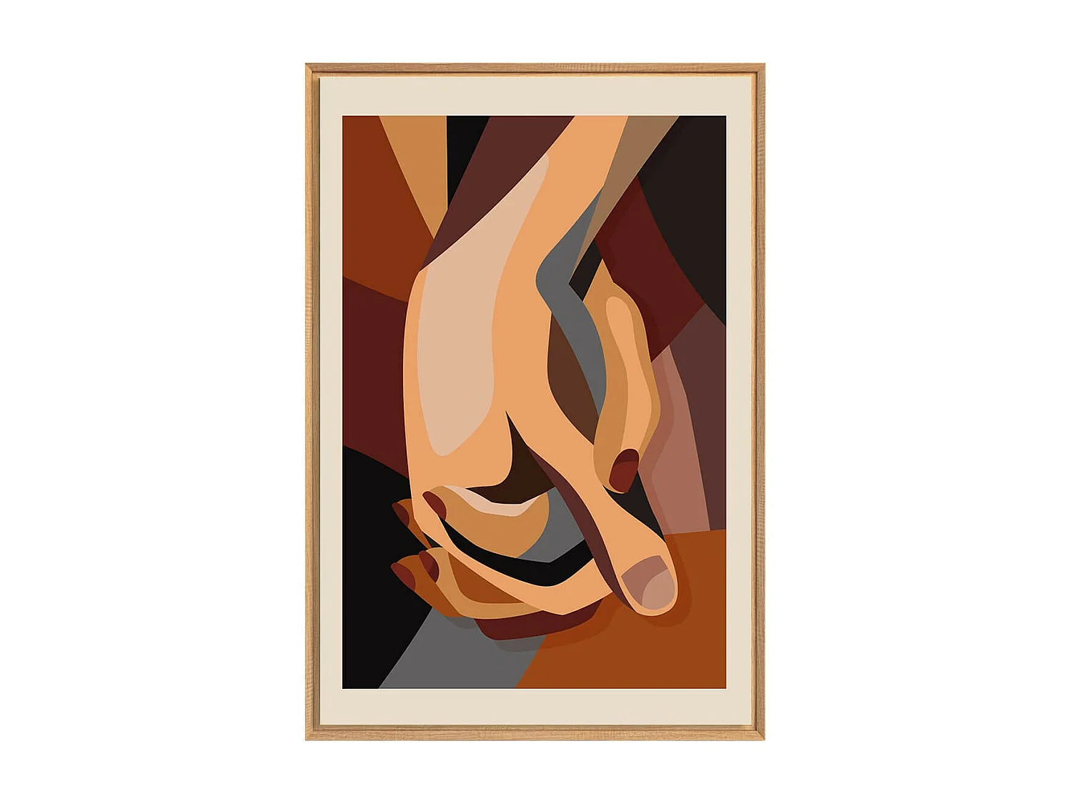 Tableau mural encadré mains enlacées 65x97 cm