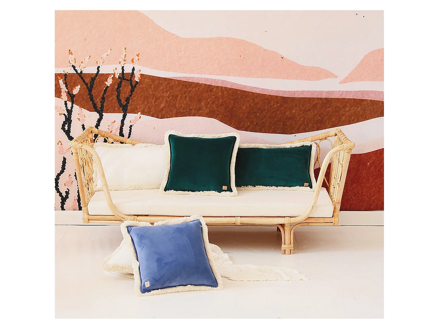 Coussin carré molletonné bébé enfant soft touch