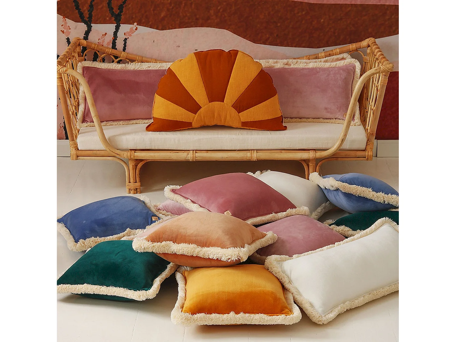 Coussin carré molletonné bébé enfant soft touch